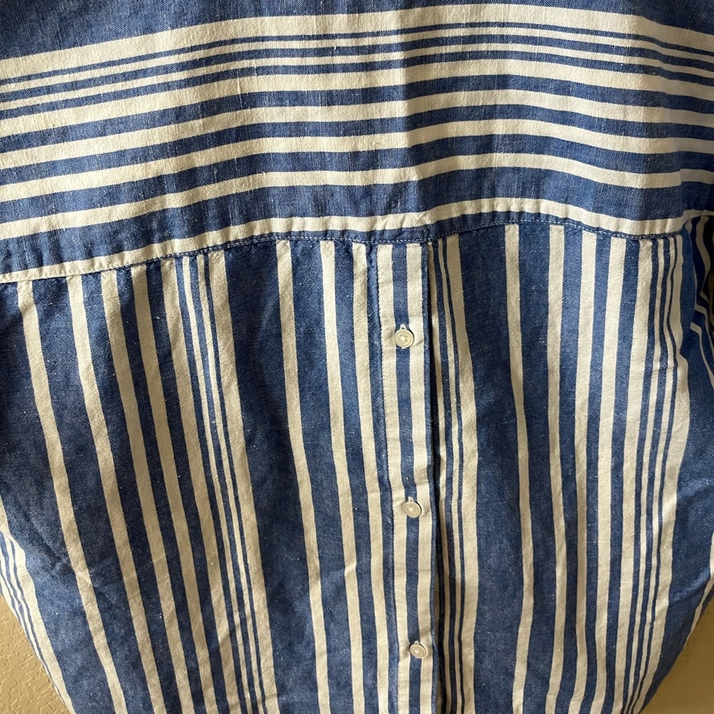 Madewell Women’s Courier Button-Back Shirt XS Hinsdale Stripe Blue White Top - Picture 9 of 13